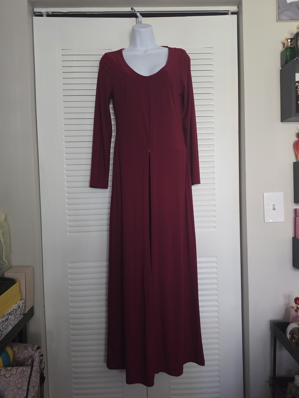 VENUS | Dresses | Venus Long Sleeve Maxi Dress In Burgundy Red